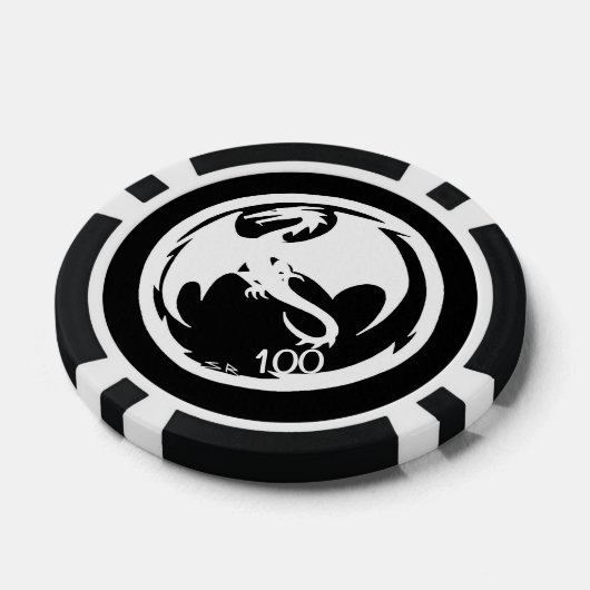 White Dragon Black 100 Poker Chip (Einzeln)