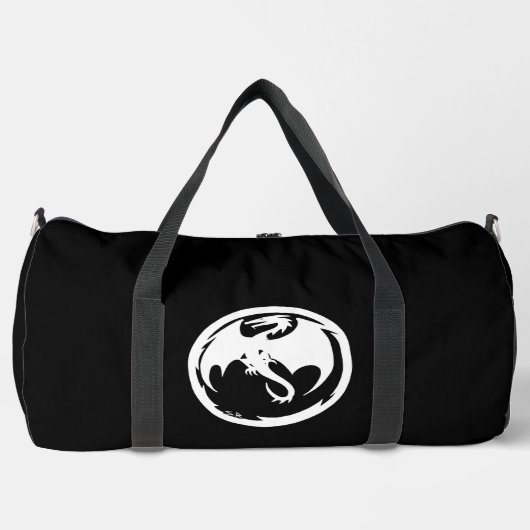 White Dragon Black Duffel Tasche (Vorderseite)
