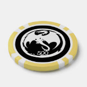 White Dragon Black Gelb 500 gestreifter Poker Chip (Einzeln)