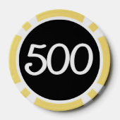 White Dragon Black Gelb 500 gestreifter Poker Chip (Rückseite)
