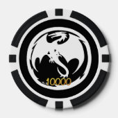White Dragon Black Gold 10K gestreifter Poker Chip (Vorderseite)