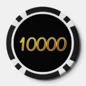 White Dragon Black Gold 10K gestreifter Poker Chip (Rückseite)