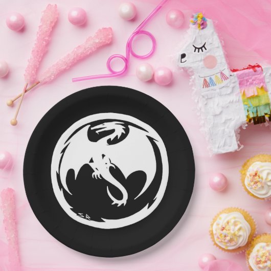 White Dragon Black Large Paper Teller (Party)