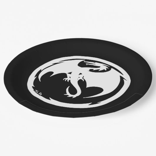 White Dragon Black Large Paper Teller (Schrägansicht)