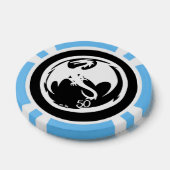 White Dragon Black lt blue 50 gestreifter Poker Ch Pokerchips (Einzeln)