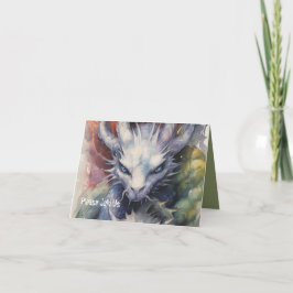 White Dragon Head Blue Eyes Party Einladung