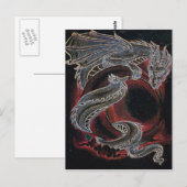 White Dragon Red Moon Postkarte (Vorne/Hinten)