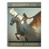 White Dragon Rider Notebook Notizblock (Vorderseite)