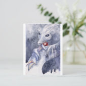 White Dragon Rider Postkarte (Stehend Vorderseite)