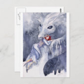White Dragon Rider Postkarte (Vorne/Hinten)
