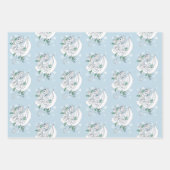White Dragon Rose Schneeflocken Blau Geschenkpapier Set (Vorderseite 3)