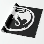 White Dragon schwarz glänzende Packpapier groß (Ungerollt)
