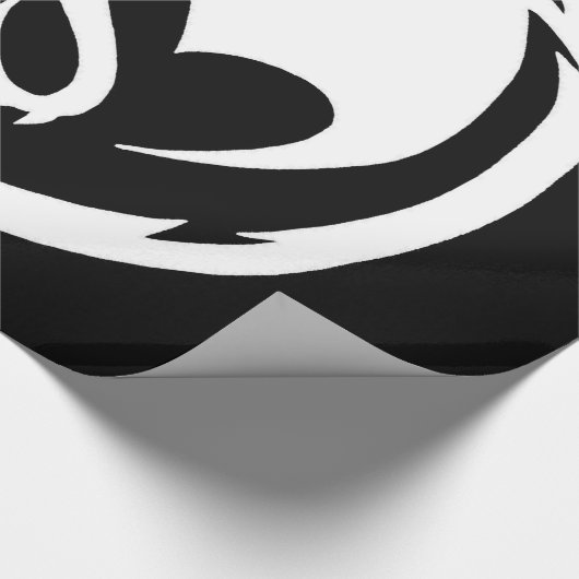 White Dragon schwarz glänzende Packpapier groß (Ecke)