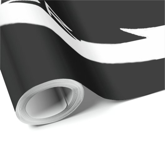 White Dragon schwarz glänzende Packpapier groß (Rolleneckpunkt)