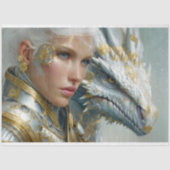 White Dragon Steampunk Fantasy Art Decoupage Seidenpapier (Vorderseite)