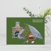 White Dragon Weihnachtsbaum Feiertagskarte (Stehend Vorderseite)