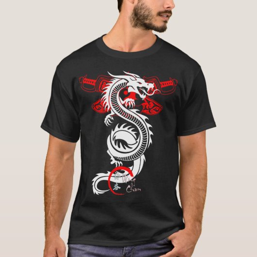 White Dragon Wing Chun Kung Fu T - Shirt (Vorderseite)