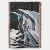 White Dragon Woman Fantasy Auroras Decke (Vorderseite Vertikal)