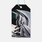 White Dragon Woman Fantasy Auroras Geschenkanhänger (Vorderseite)