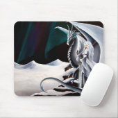 White Dragon Woman Fantasy Auroras Mousepad (Mit Mouse)