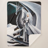 White Dragon Woman Fantasy Auroras Sherpadecke (Vorderseite)