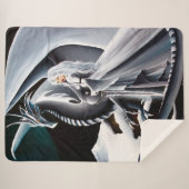 White Dragon Woman Fantasy Auroras Sherpadecke (Vorderseite (Horizontal))