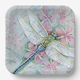 "White Dragonfly"  Pappteller
