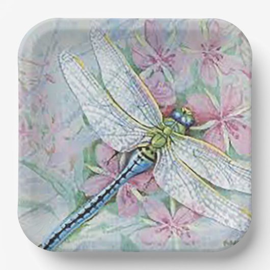 "White Dragonfly"  Pappteller (Vorderseite)