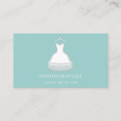 White Dress Logo Fashion Wedding Event Aqua Visitenkarte (Vorderseite)
