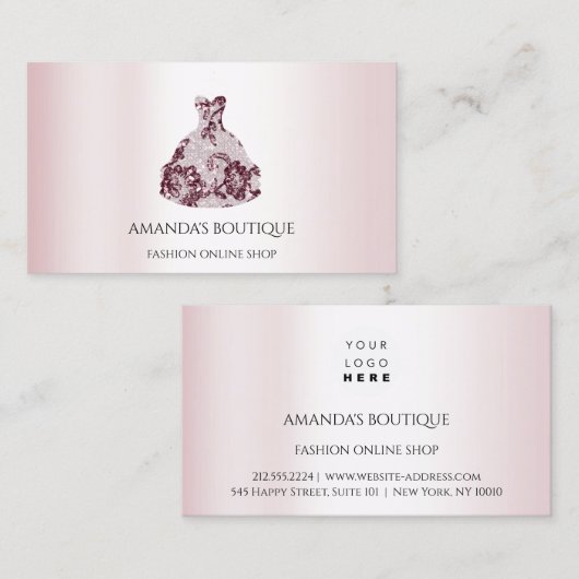 White Dress Logo Mode Hochzeitsveranstaltung Burgu Visitenkarte (Vorne/Hinten)