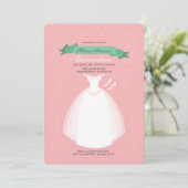 White Dress Quinceañera Einladung (Stehend Vorderseite)