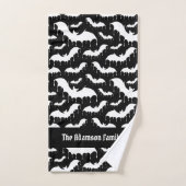 White Driving Bat Gothic Goth Vampire Familie Badhandtuch Set (Handtuch)