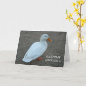 White Duck Birthday Karte (Gelbe Blume)