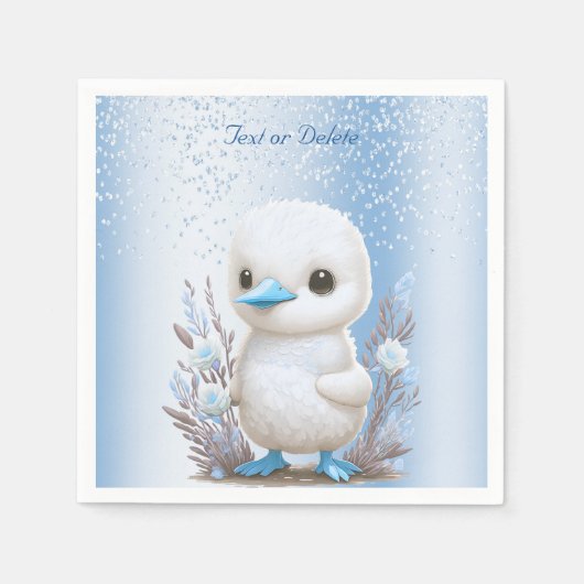 White Duck Blue Floral Napkins Serviette (Vorderseite)