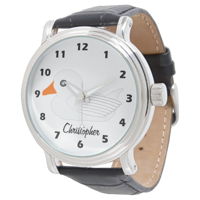 White Duck Design Personalised Armbanduhr (Schrägansicht)