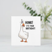 White Duck - Happy Birthday Greeting card (Stehend Vorderseite)
