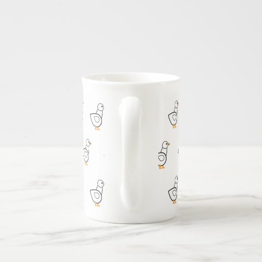 White Duck Pattern Porzellantasse (Rückseite)