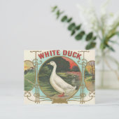 White Duck Postkarte (Stehend Vorderseite)