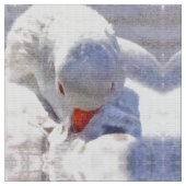 White Duck Preening Art Stoff (Nahaufnahme)
