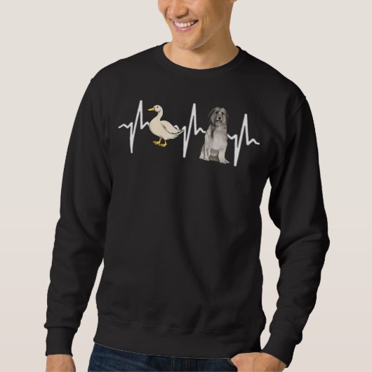 White Duck Pyrenean Shepherd Heartbeat Dog Sweatshirt (Vorderseite)