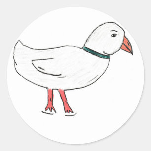 White Duck Runder Aufkleber