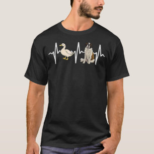 White Duck St Bernard Heartbeat Dog T-Shirt