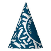 White Duck und Feathers Navy Blue Geburtstag Partyhütchen (Links)