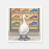 White Duck Window Shopping For Sneakers Serviette (Vorderseite)