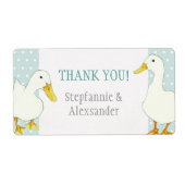 White Ducks dots Wedding Danke Sticker (Vorne)