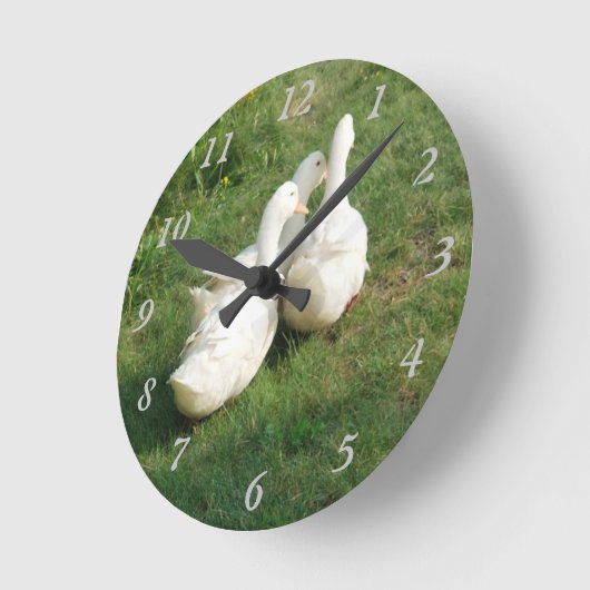 White Ducks Wall Clock Runde Wanduhr (Winkel)