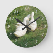 White Ducks Wall Clock Runde Wanduhr (Vorderseite)