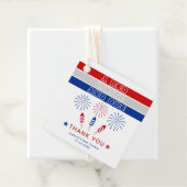 White Due 4. Juli Feuerklappern Babydusche Geschenkanhänger (Beispiel)