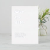 White Dusty Blue Save the Date Silver Folieneinladung (Stehend vorne)