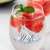 White Dusty Blue Wedding Dress for Ehefrau Weinglas Ohne Stiel